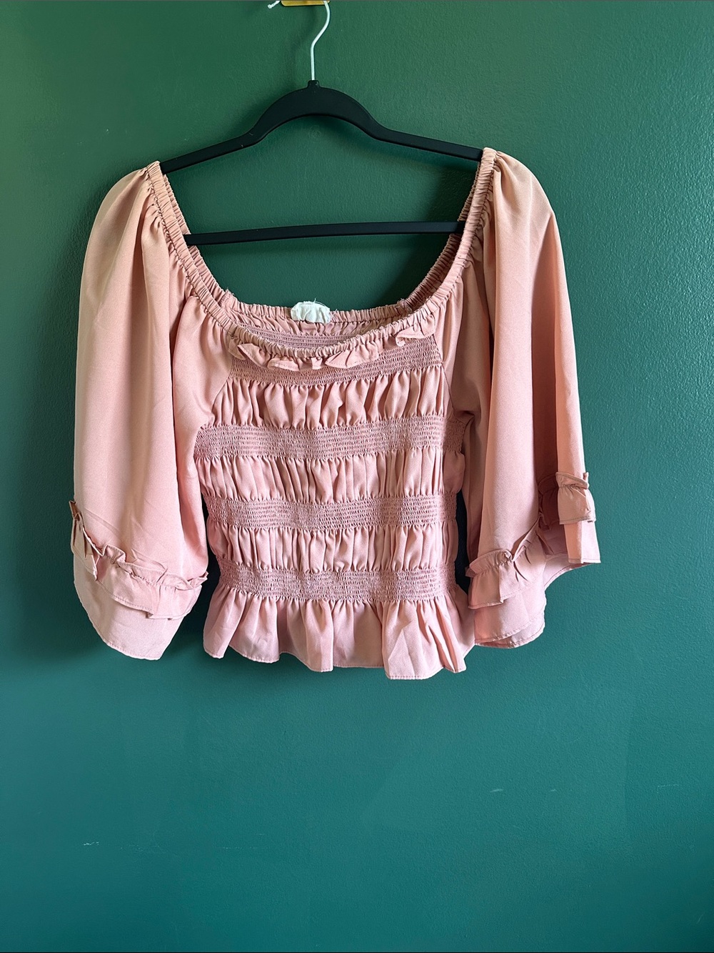 Girl Soul Smocked Blouse in Dusty Rose Size L